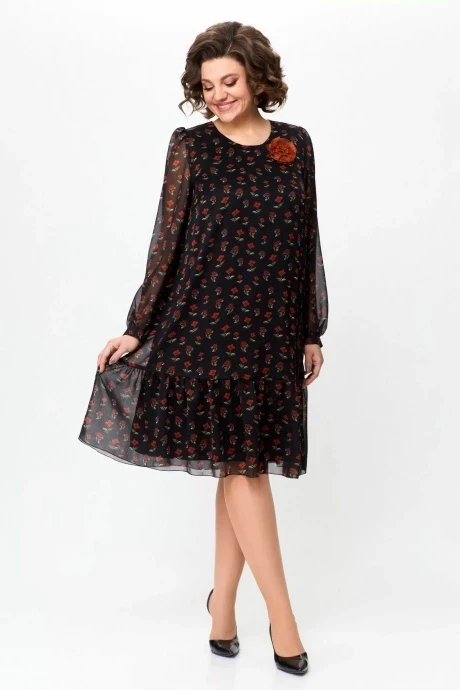 Платье Дали 4560.1 черный с красным #1