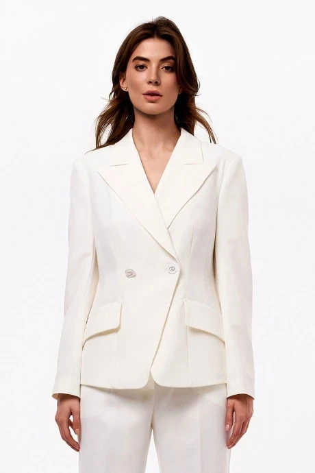 Приталенный жакет (пиджак) KaVaRi 6004 молочный #1