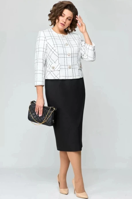 Костюм с платьем Мишель Стиль 1179 Черно-белый #1