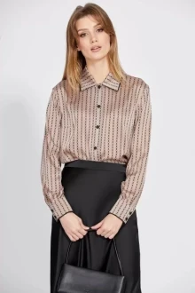 Блузка EOLA 2589 бежевый с принтом
