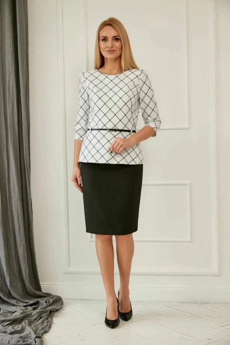 Юбочный костюм Azzara 935 черно-белый двойка #1