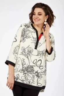 Блузка Элль-стиль 2280А бежевый цветы
