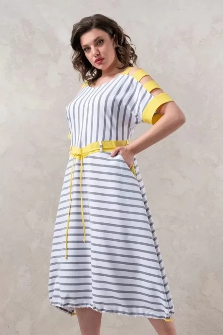 Платье *Распродажа Avanti 1319-3 белый/желтый #1