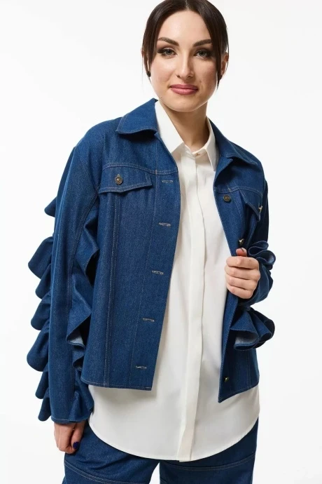 Джинсовый жакет (пиджак) MisLana 1051ж синий джинс #1