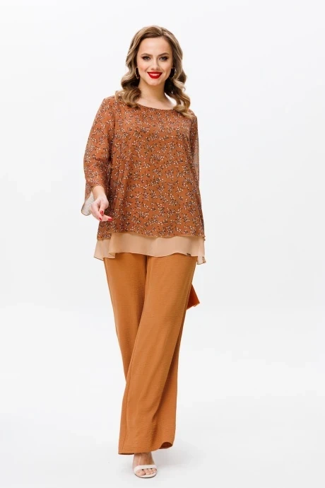 Брючный костюм Anastasia 1099 бежевый двойка #1