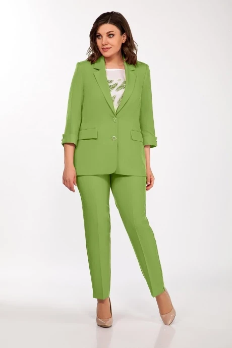 Брючный костюм Ольга Стиль С656 тройка яблоко #1