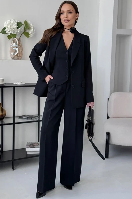 Брючный костюм DilanaVIP М-1993 черный тройка #1