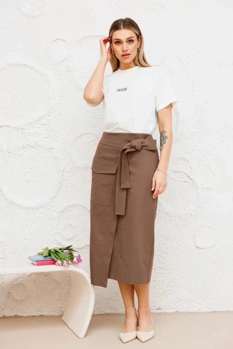 Юбка AmberaStyle 1062С кофе #1