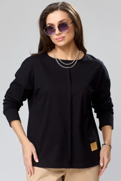 Джемпер из хлопка Bliss 8069 черный #1