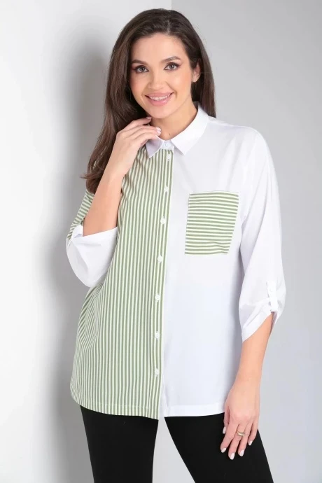 Блузка из вискозы MODEMA 744/1 мятно/белый #1