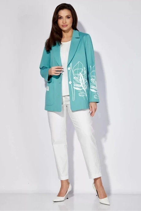 Трикотажный жакет (пиджак) с принтом TAiER 1276 мята #1