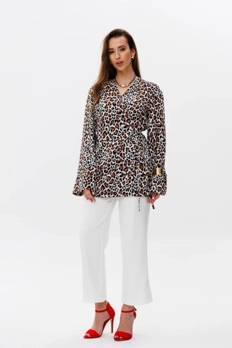 Блузка NikVa 494 рыжий леопард #1