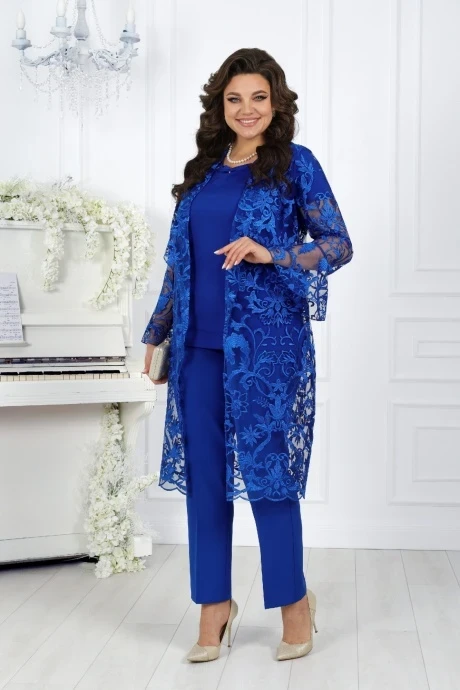 Брючный костюм *Распродажа Нинель Шик 5989 василек тройка #1