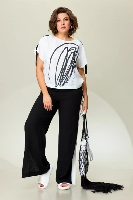 Спортивный костюм INVITE 6054 черный/белый двойка #1