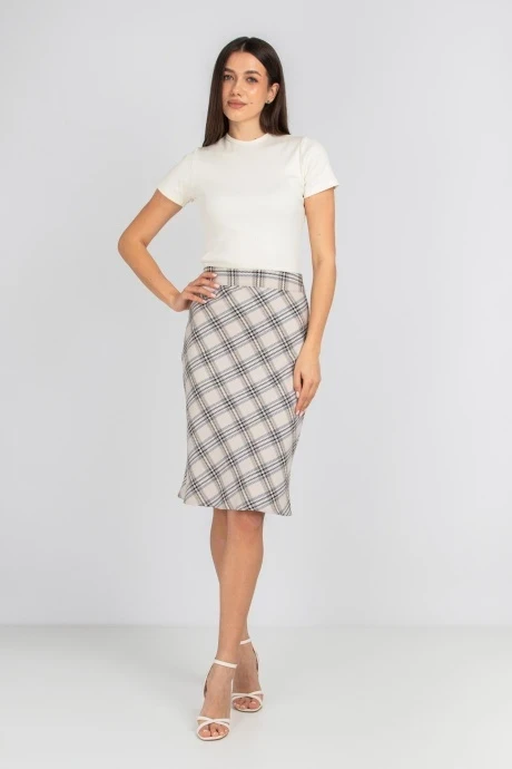 Юбка *Распродажа Mirolia 1107 Бежевая клетка #1