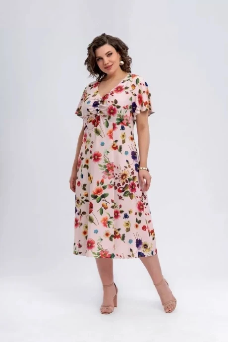 Платье Almirastyle 286 мультиколор,розовый #1
