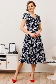 Платье Мода-Юрс 2690 синий белый