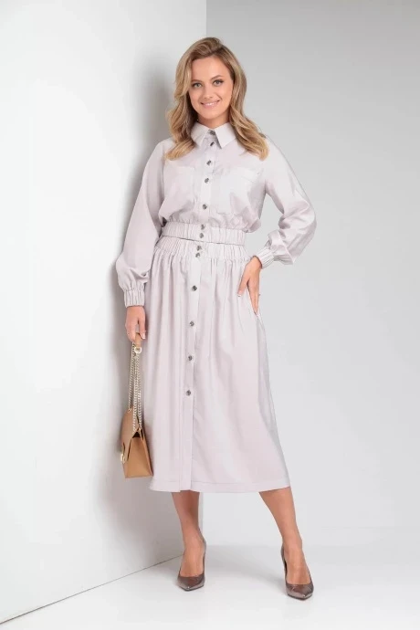 Юбочный костюм Такка плюс 23-182-1 жемчуг #1