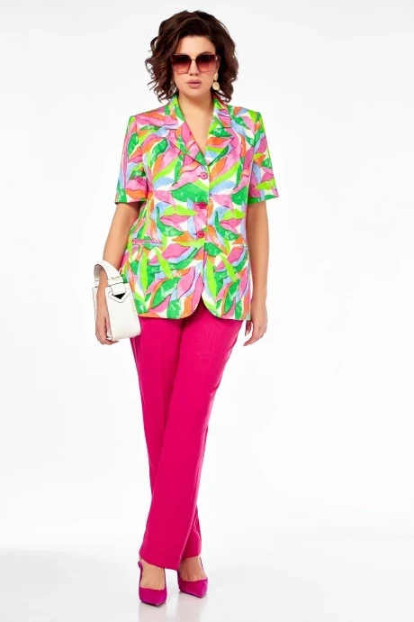 Брючный костюм Ольга Стиль 848 малиновый #1