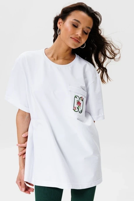 Хлопковая футболка оверсайз GO F1005f/01-01 белый #1