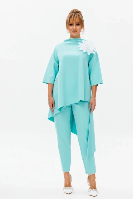 Брючный костюм из вискозы Мублиз 147 мята #1