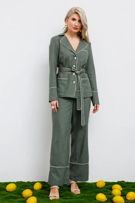 Брючный костюм KOKOdea 2.20 хаки двойка #1