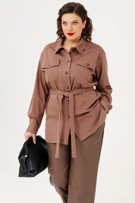 Жакет-рубашка Almirastyle 347 коричневый #1