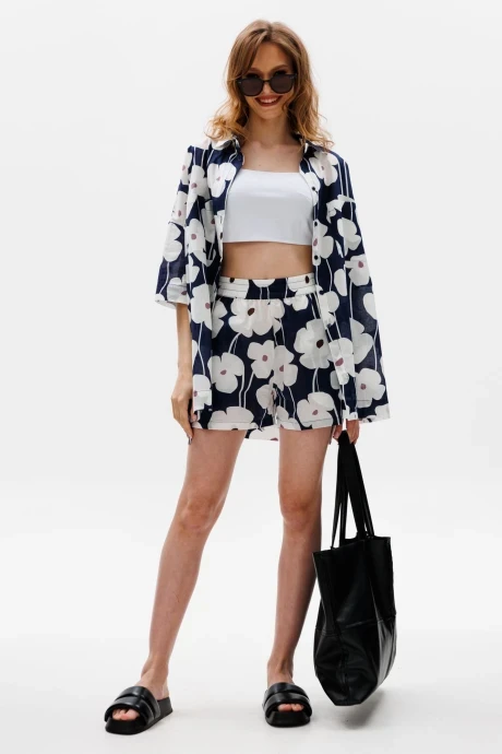 Костюм с шортами EOLA 2627 синий с принтом #1