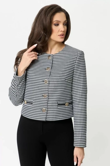 Укороченный жакет Дали 6386.1 черно- белый #1