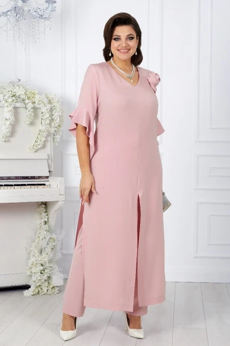 Брючный костюм Нинель Шик 5990 пудра двойка #1