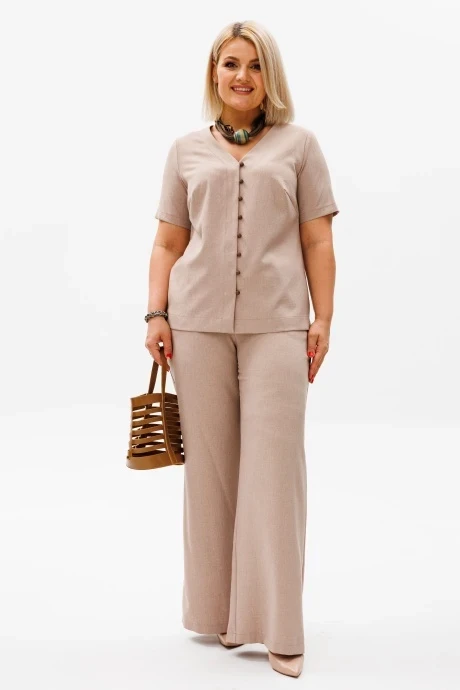 Брючный костюм из вискозы Anelli 1401 капучино #1