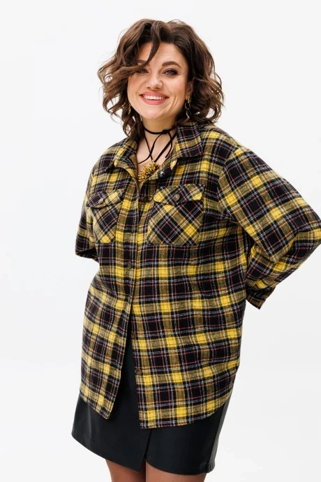 Рубашка Anelli 1452 желтая клетка #1