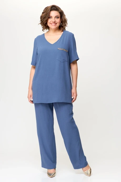 Брючный костюм из вискозы OVERYOU 145-1 незабудка #1