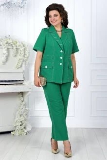 Брючный костюм Нинель Шик 5959 зеленый двойка