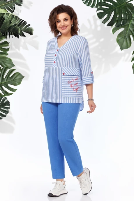 Брючный костюм Bagira 946 синий +голубой #1