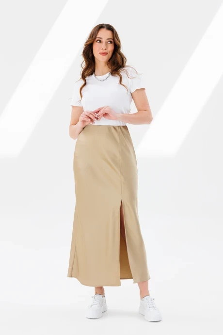 Атласная юбка ANIDEN 124-1 бежевый #1