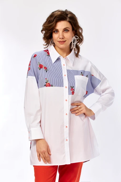 Хлопковая рубашка с вышивкой Matini 4.1530/1 белый #1