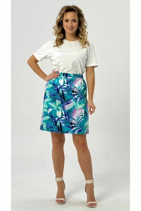 Юбка из хлопка Condra 10217 бирюзовый-мятный #1