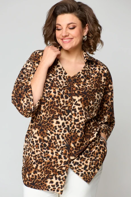 Блузка Anastasia Mak 1189 черно-коричневый #1