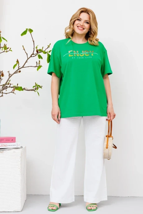 Брючный костюм BRELA 2358 зеленый_белый двойка #1