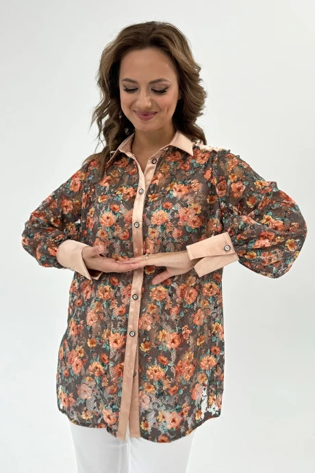 Блузка Condra 16243 бежевый-оранжевый #1