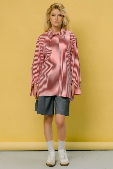 Рубашка JRSy 2446 красная полоса #1