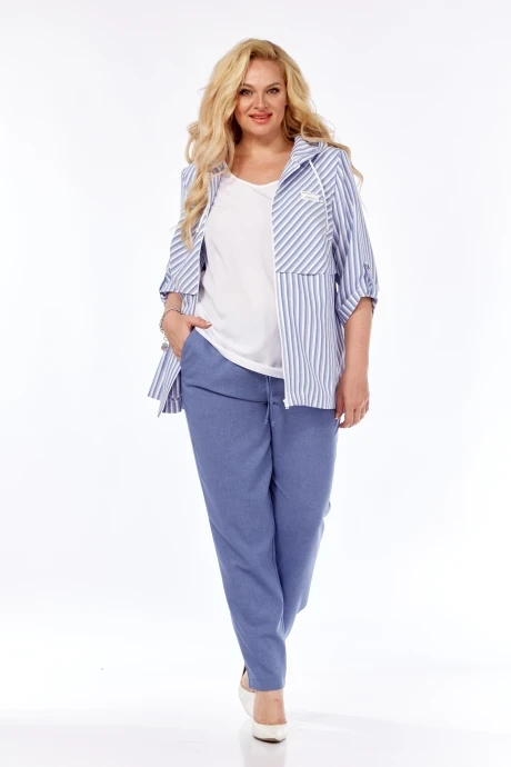 Брючный костюм Тэнси 375 голубой двойка #1