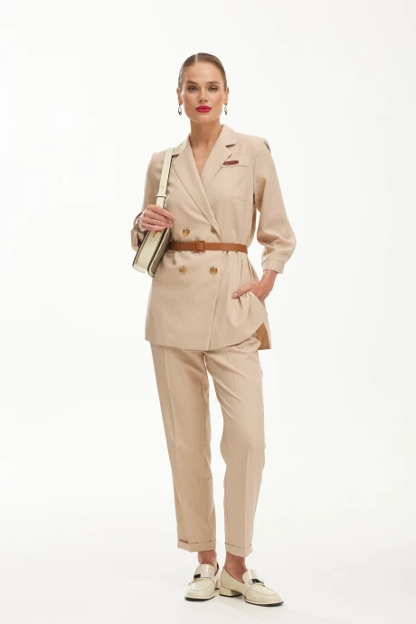 Брючный костюм Твой Имидж 1811 бежевый двойка #1