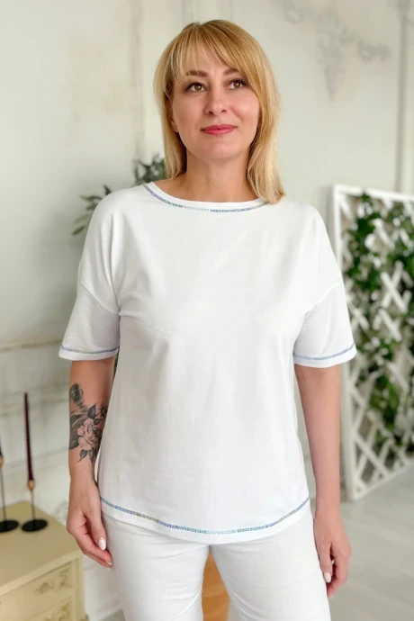 Футболка Rumoda 2220 голубой-белый #1