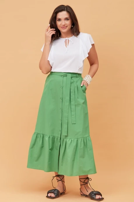 Юбочный костюм ANDINA CITY 9040 зелёный, белый #1