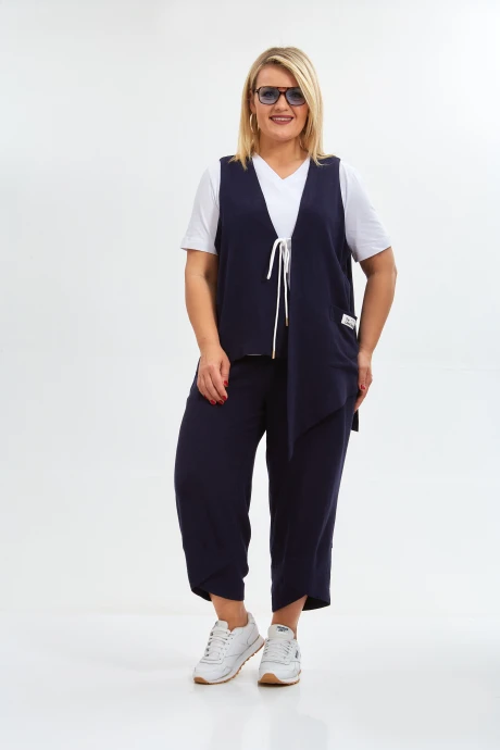 Брючный комплект из вискозы OVERYOU 146-1 синий #1