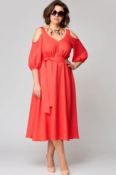 Платье EVA GRANT 7281 коралл #1