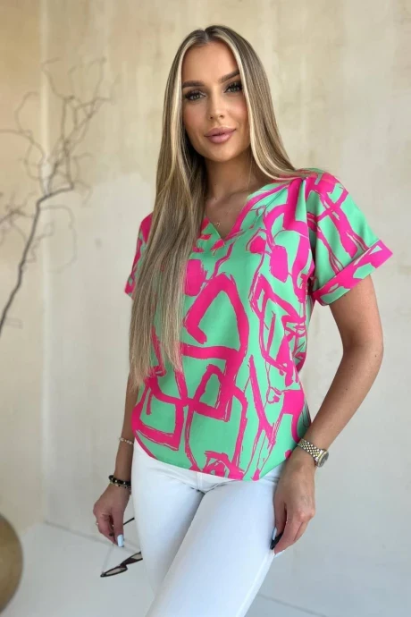 Блузка NIKA.PL 040105 зелено-розовый #1