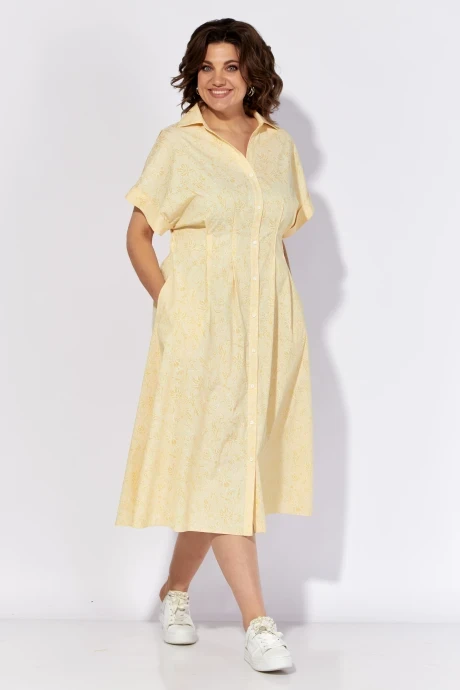 Платье Anna Majewska 1541 желтый, принт #1